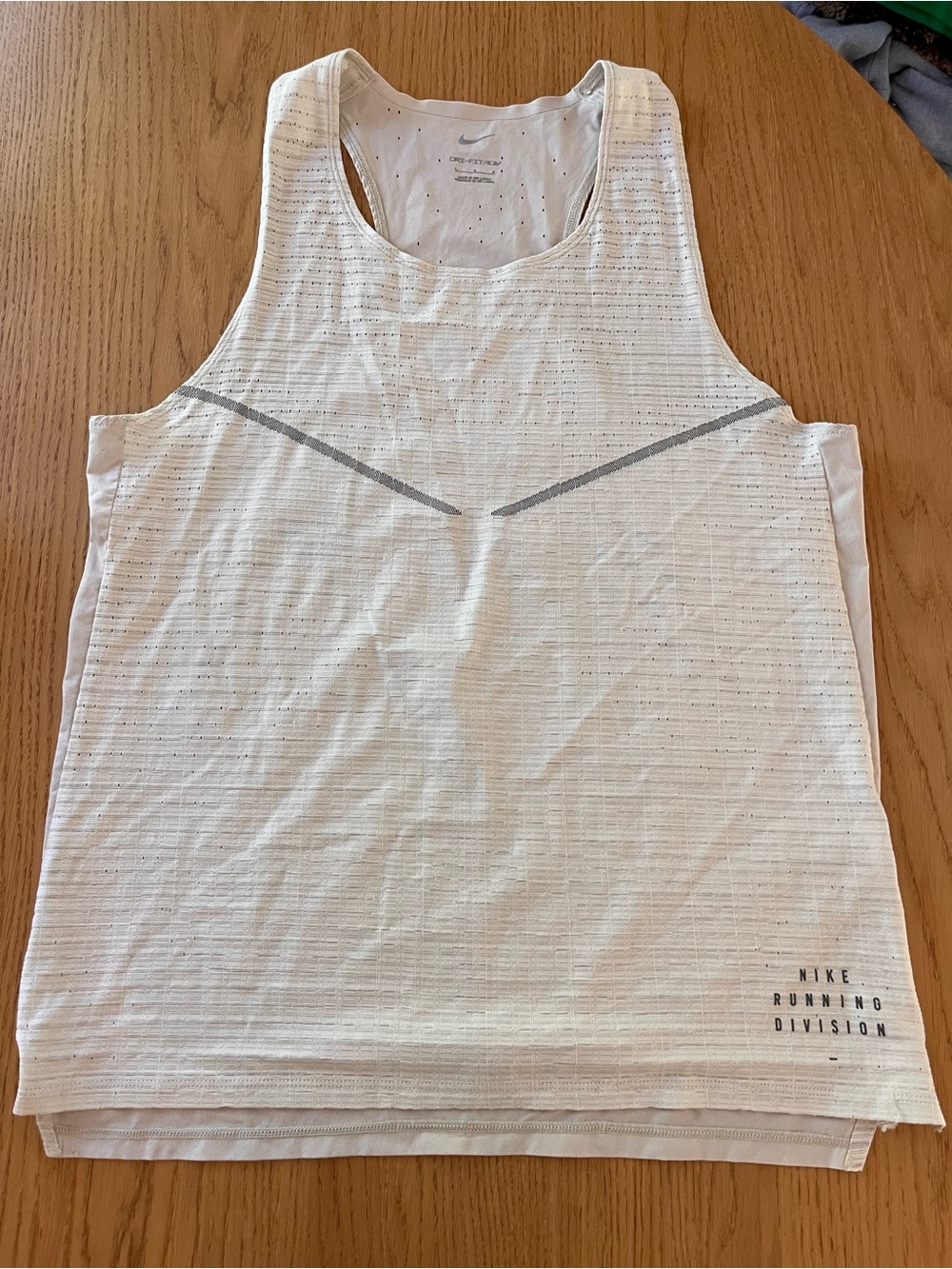 Nike White Women’s Performance Lightweight Running Tank with Gray Accent